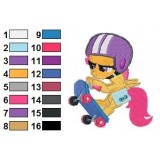 Scootaloo Playin Scooter Embroidery Design